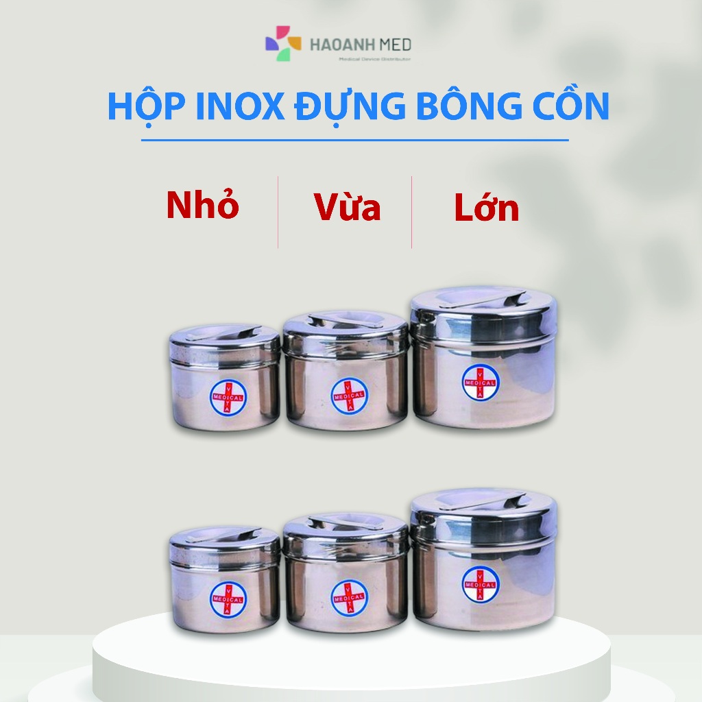 Hộp Inox Đựng Bông Cồn Y Tế, Hộp Lưu Mẫu Các Cỡ - TBYT Hào Anh