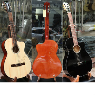 [Có size 4/4 3/4] Đàn Guitar Classic VG-CEM Mặt Gỗ Thịt Có EQ Có Ty Chỉnh Cần - Tặng 12 Phụ Kiện
