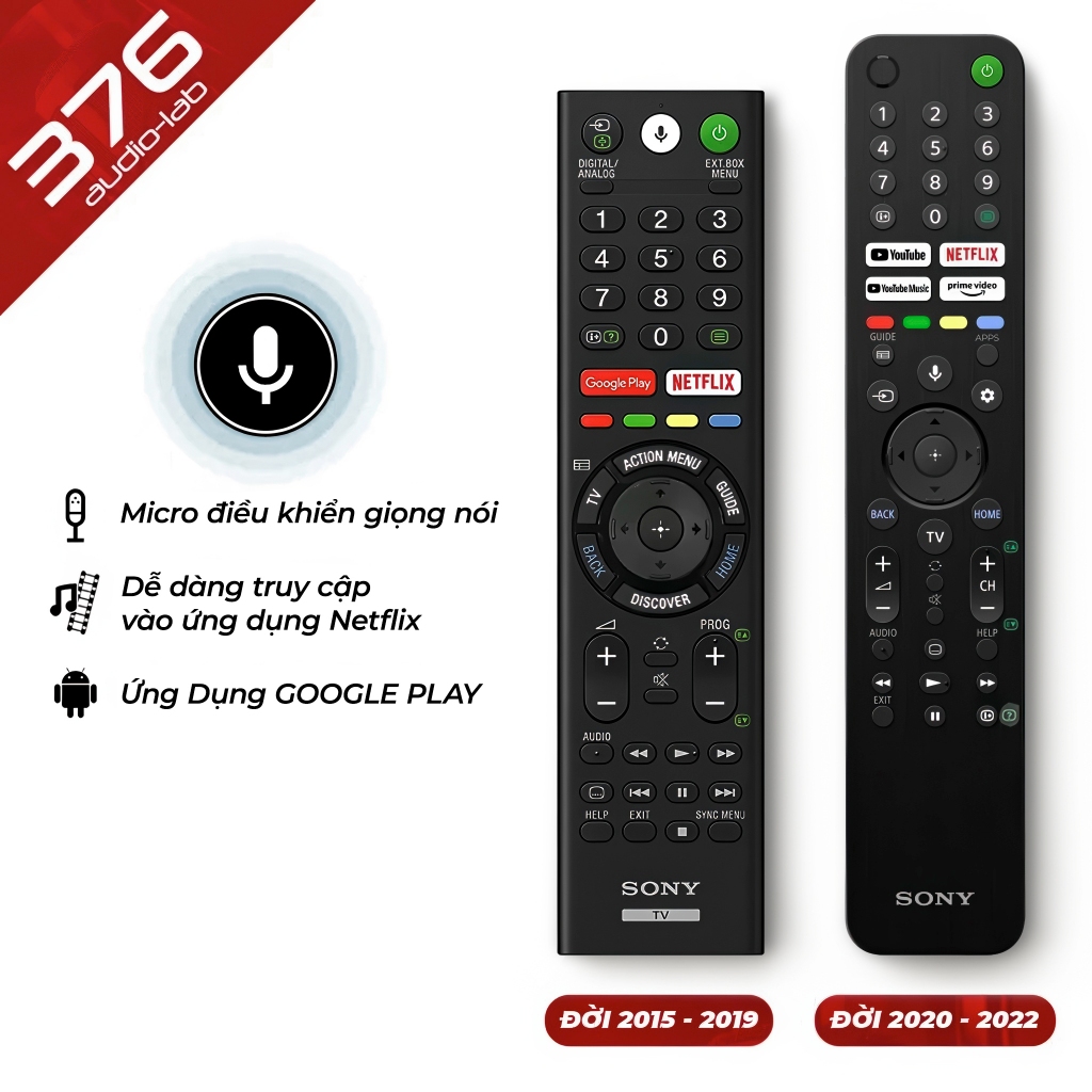 [Loại Xịn] Remote Sony Giọng Nói - Đời 2019 Và 2022 - Giá Rẻ