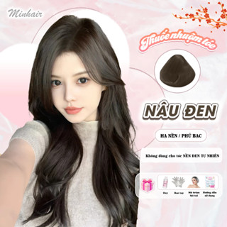 Thuốc nhuộm tóc màu Nâu Đen, lên từ mọi nền tóc,Kèm Oxy Trợ Nhuộm,Trùm Tóc,Bịt Tai, Bao Tay Min.hair