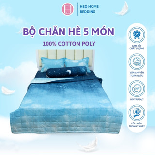 bộ chăn hè 5 món chăn ga gối đệm mùa hè cotton thoáng mát nhiều size nhiều màu thiết kế đơn giản