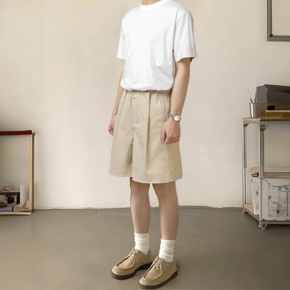 Quần Short Kaki Jeans Xếp Li Form Ngang Gối NOCTURNAL Kaki Jeans Shorts Unisex Nam Nữ Local Brand | BigBuy360 - bigbuy360.vn