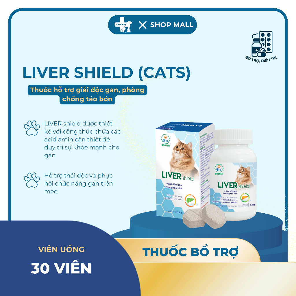 Giải độc gan cho mèo - Liver shield Bossen for cat