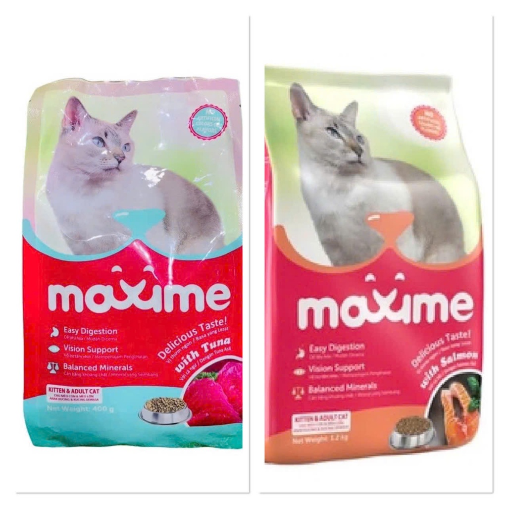 Hạt mèo MAXIME cho mọi lứa tuổi gói 400gr và 1.2kg (Maxime Kitten & Adult)