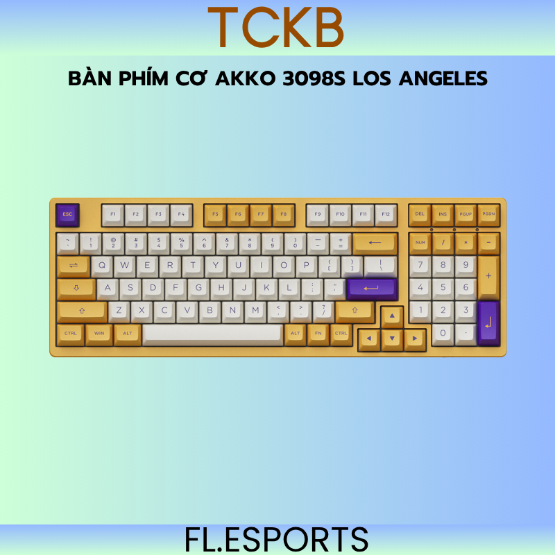 Bàn phím cơ Akko 3098S Los Angeles (PBT Double Shot/Rainbow LED/ ASA profile)