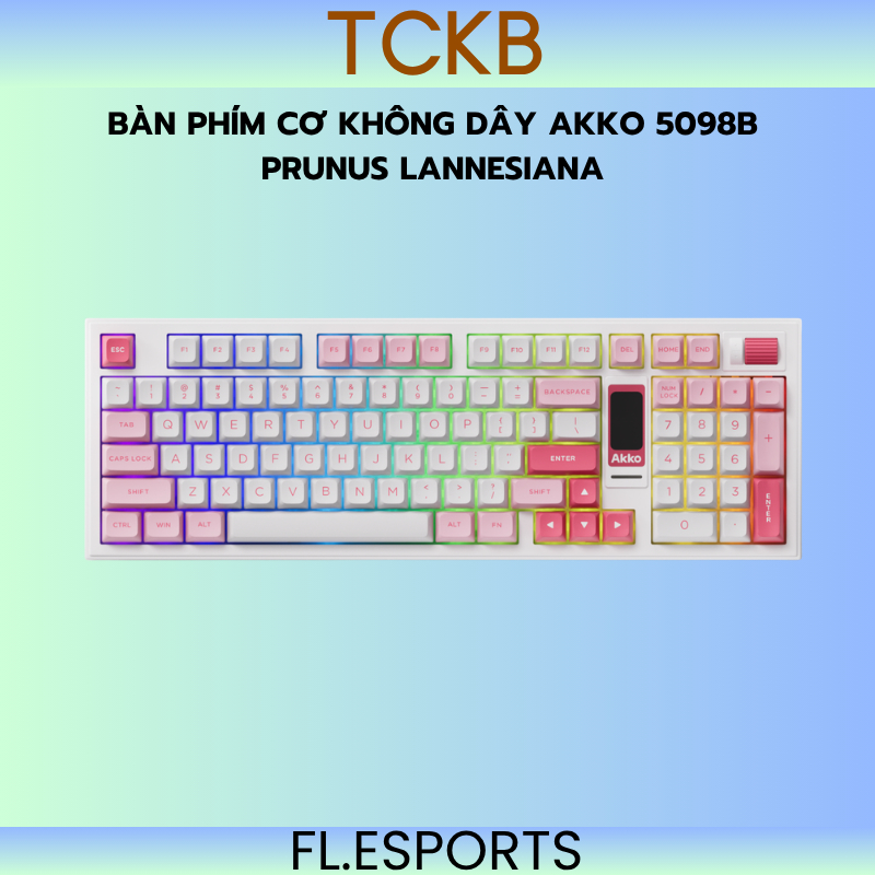 Bàn phím cơ không dây AKKO 5098B Prunus Lannesiana (RGB / Hotswap / Akko V3 Piano Pro)