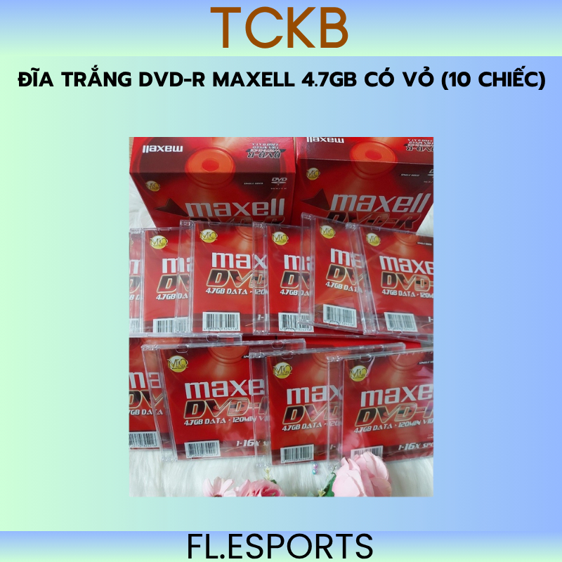 Đĩa DVD-R Maxell 4.7GB có vỏ (10 cái)