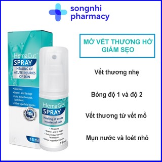 HEMACUT SPRAY 15ml Xịt Hỗ Trợ Làm Lành Vết Thương [Cộng Hòa Séc]