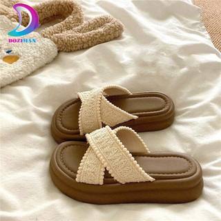  Dép nữ quai chéo kiểu mới đế bánh mì 4cm đi chơi đi học siêu nhẹ siêu êm DOZIMAX 