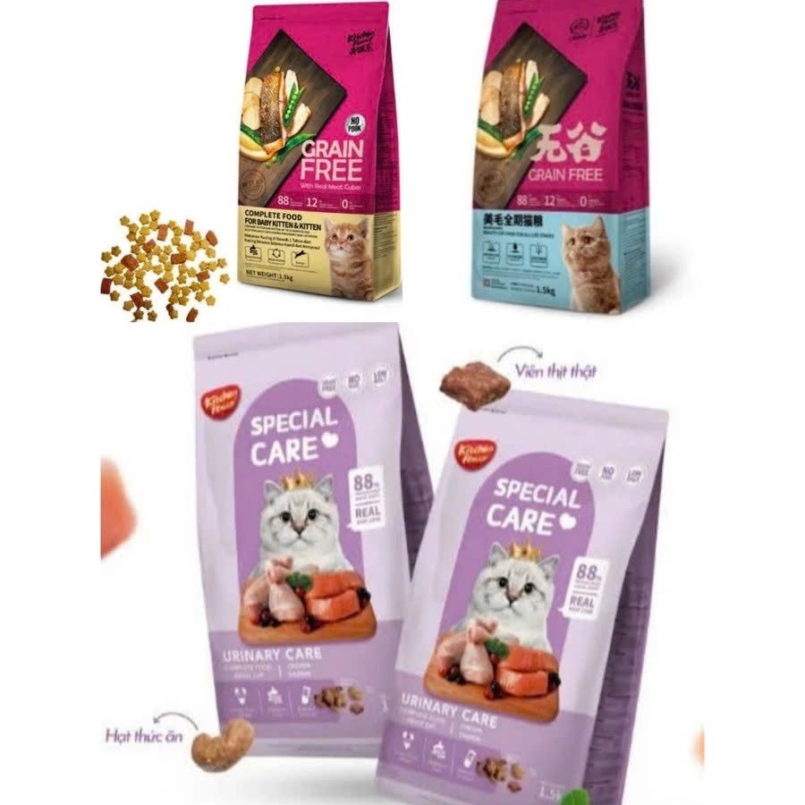 Thức ăn mèo kitchen flavor gói 1.5kg