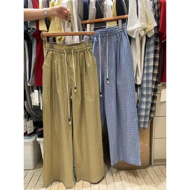 Xteen - Quần suông caro 8767