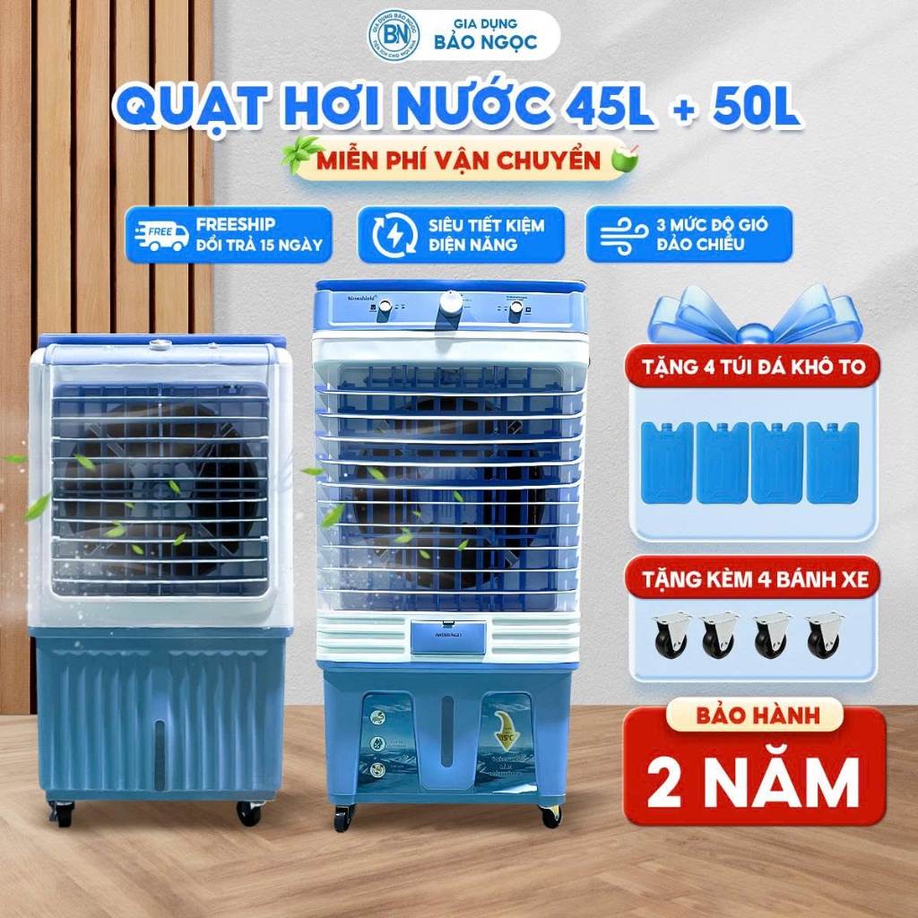 Quạt điều hoà hơi nước 80l + 50l+45ltặng 2 đá khô có bánh xe (giá tận xưởng)
