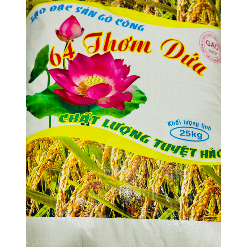 Gạo 64 Thơm Dứa - Xốp mềm cơm [Bao 25kg]