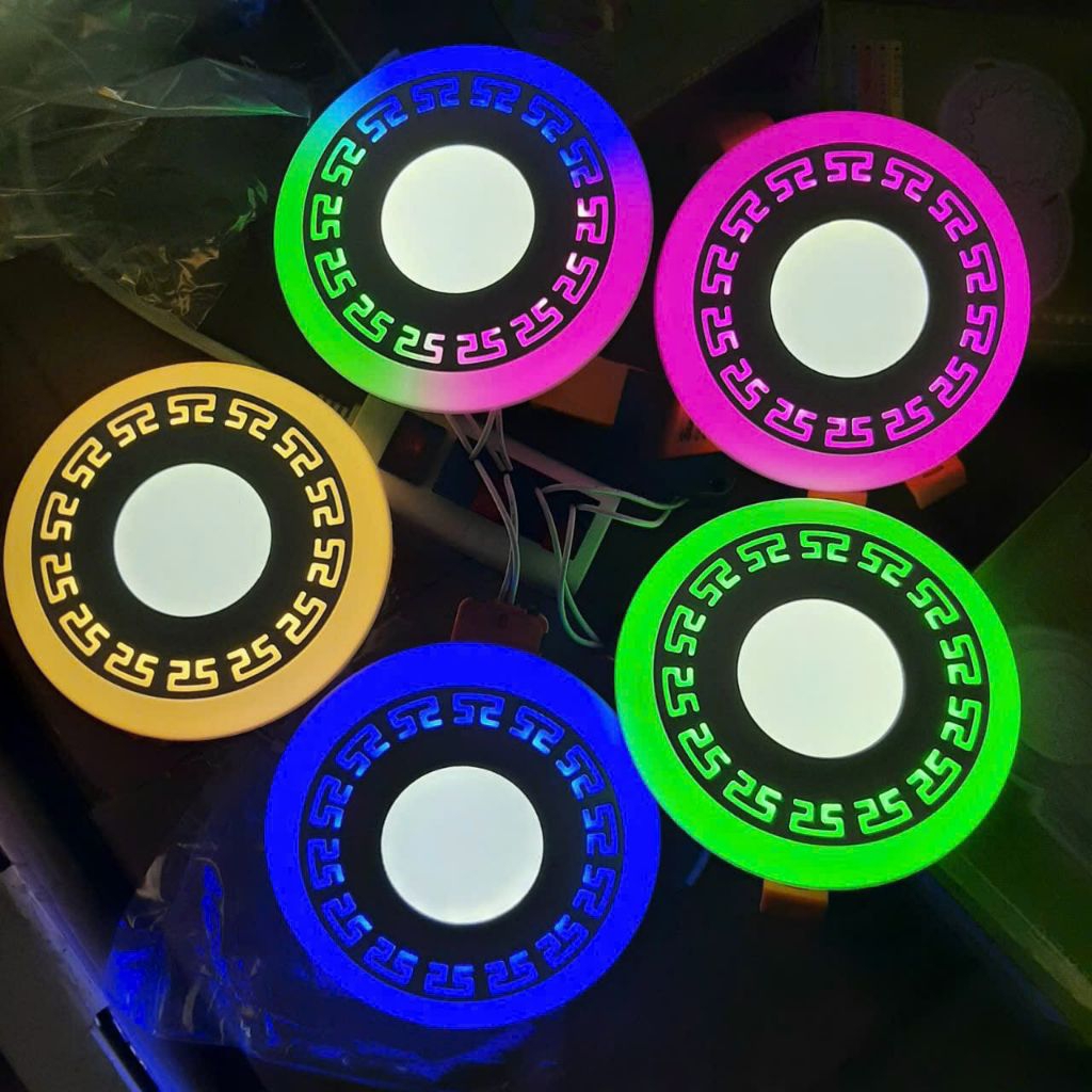  Đèn LED ÂM TRẦN VIỀN MÀU 3 chế độ 3W+3W trang trí trần nhà 