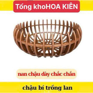 chậu bí giả gỗ nhựa hd bền đủ cỡ từ F20 F25 F30  trồng hoa lan cực đẹp