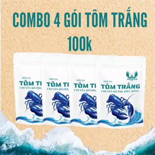 combo 4 gói tôm trắng mõi gói 500g mồi câu rô phi