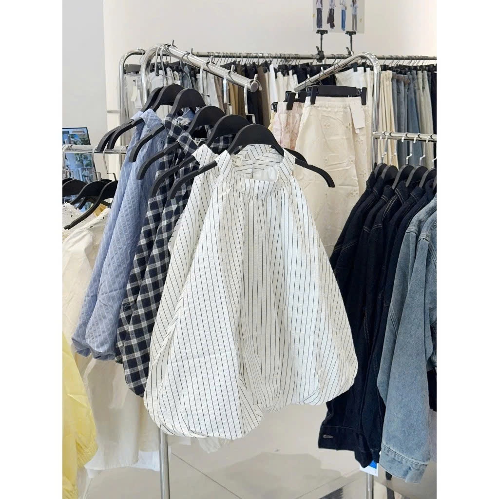 (ẢNH Chuẩn L1) Áo Bí Nữ Cổ Yếm Dáng Trứng Phồng Freesize BUN222 Thiết Kế Độc Lạ, Nữ Tính | BigBuy360 - bigbuy360.vn