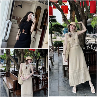 [HÀNG QCCC] Sét Váy Len Qc Áo Lưới Sát nách Mixx Cv Dáng Dài Sang Chảnh