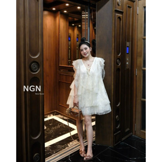 Váy Xuông Ren Bèo KAB [Sẵn Ship]