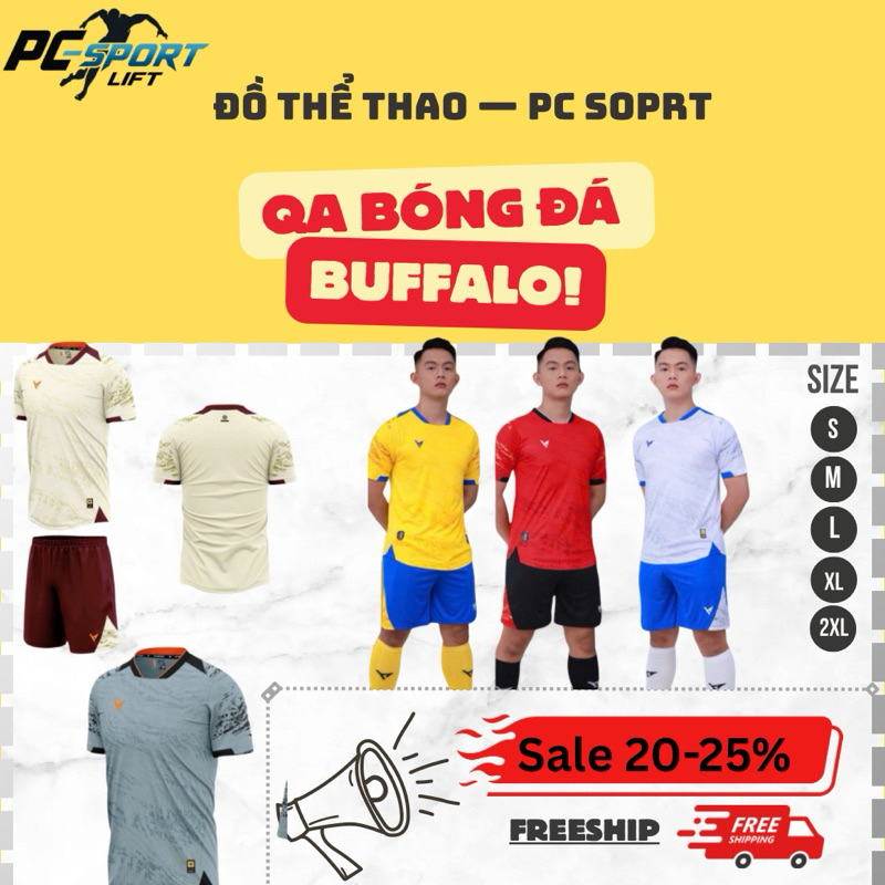 [PC SPORT] Đồ Bóng Đá Thể Thao Đá Banh Vh Buffalo Thiết Kế Đẹp Vải Thông Thoáng Và Màu Sắc Bắt Mắt