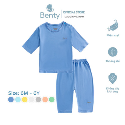 Bộ áo lửng quần lửng BENTY cho bé gái, bé trai chất vải mềm mịn cao cấp, quần áo trẻ em dễ thương