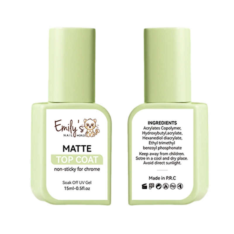 Top lì thương hiệu Emily's Nail World 15ml (Non-sticky for Chorme)