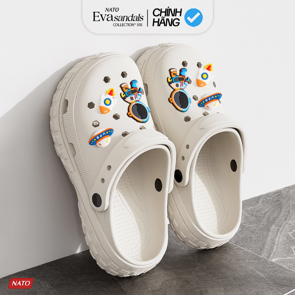 Dép Bánh Mì Nato Perry Đúc Nguyên Khối Eva Cao Cấp Có Quai Sau Sục Nam Nữ Chống Trượt