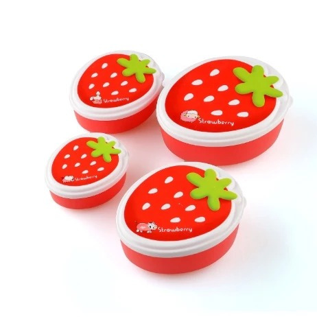 hộp cơm dâu tây HC15a Lunch Box thức ăn cute dễ thương pastel