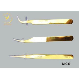  Nhíp Vetus MCS  gắp nối mi tách mi nhặt lông yến tạo fan 2d-8d MCS-12 MCS-15 MCS-18 Màu Tím Titan Màu Vàng 