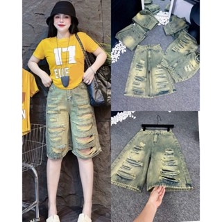 (SIÊU PHẨM) QUẦN NGỐ LỮNG JEANS NỮ RÁCH KIỂU BỤI PHỐ DÀI 63CM , ỐNG RỘNG 30CM CHUẨN FORM , XANH NHẠT PHỦ VÀNG SIÊU ĐẸP