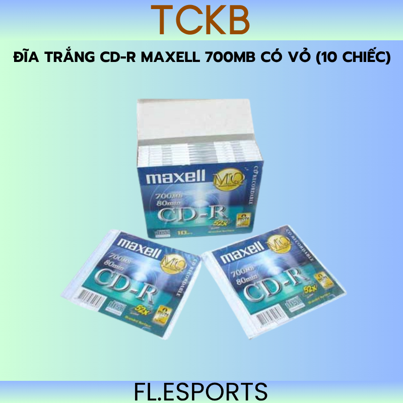 Đĩa trắng CD-R Maxell 700MB có vỏ (10 cái)