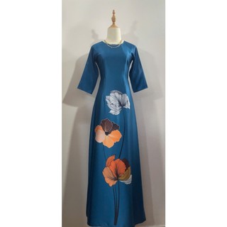 ÁO DÀI SIU LỤA LÁ CHUYỂN THU BIGSIZE 4X,5X (KHÔNG QUẦN)