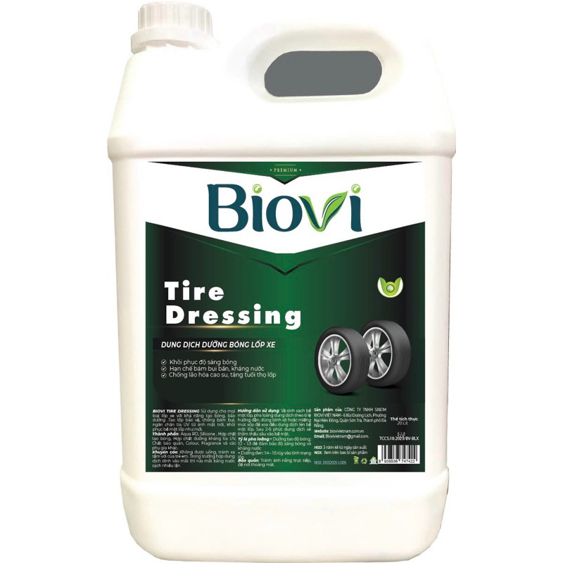 DUNG DỊCH DƯỠNG BÓNG LỐP KHÁNG NƯỚC, PHỤC HỒI LỐP CŨ BIOVI (5L)