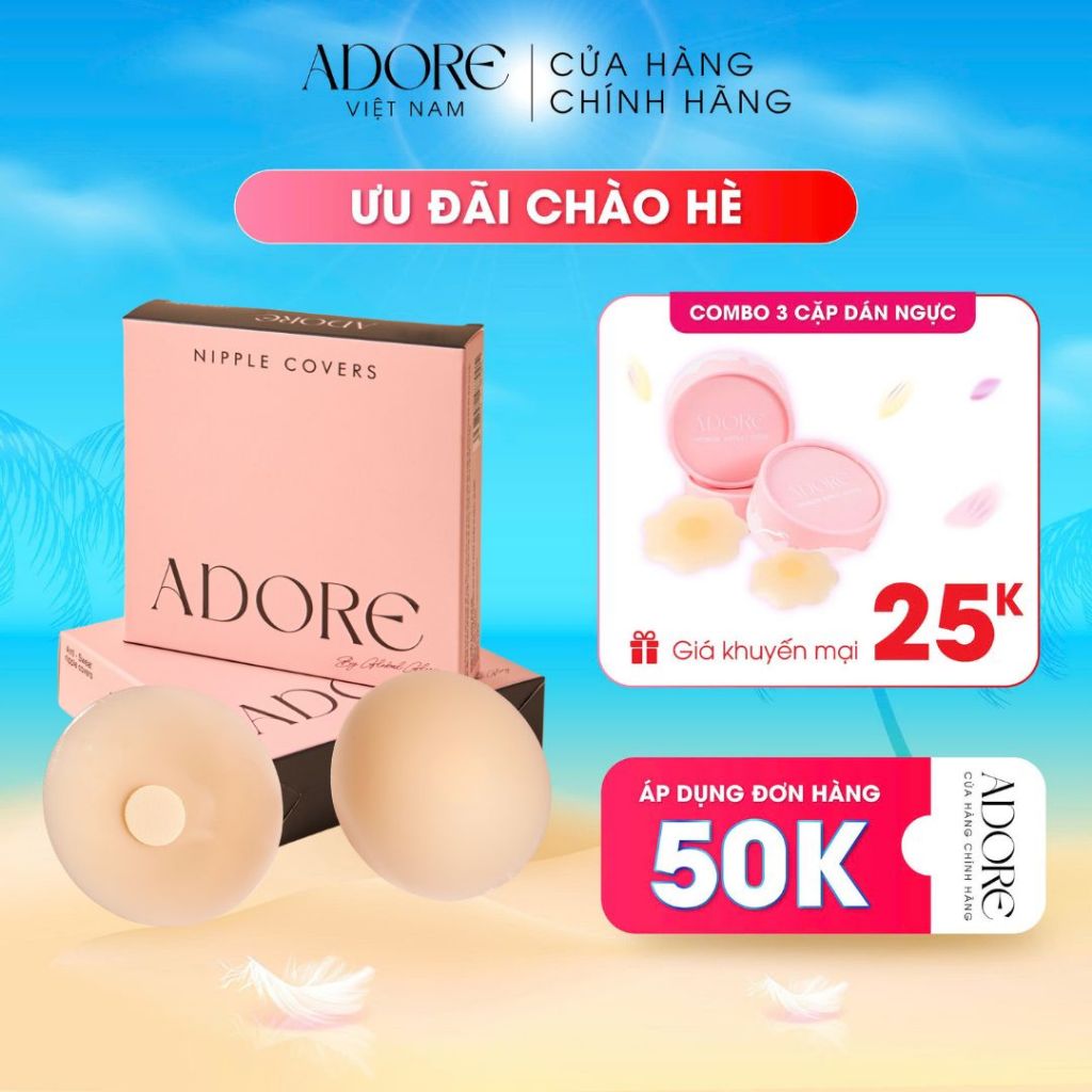 Miếng dán ngực Silicone Adore Việt Nam, miếng dán ngực tự thân siêu dính Adore
