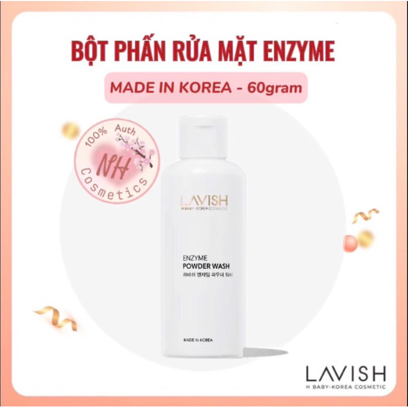 [ HÀNG CHÍNH HÃNG ] Bột Phấn Rửa Mặt Enzyme Powder Lavish 60g