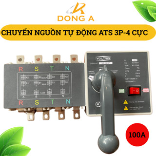 ATS chuyển nguồn tự động 100A 3 pha 380v  VOTRIQ, ATS đảo chiều tự động, cầu dao đảo 2 nguồn điện 1 pha hoặc 3 pha