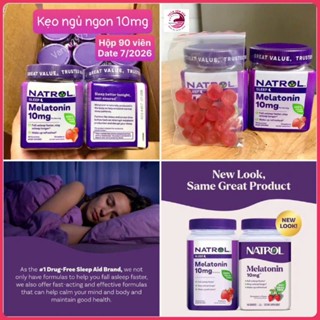 ❤️ [Q3] [Date 8/2026] Kẹo Ngủ 10mg Natrol Melatonin Gummies Mỹ 90 viên sâu giấc khỏe khoắn