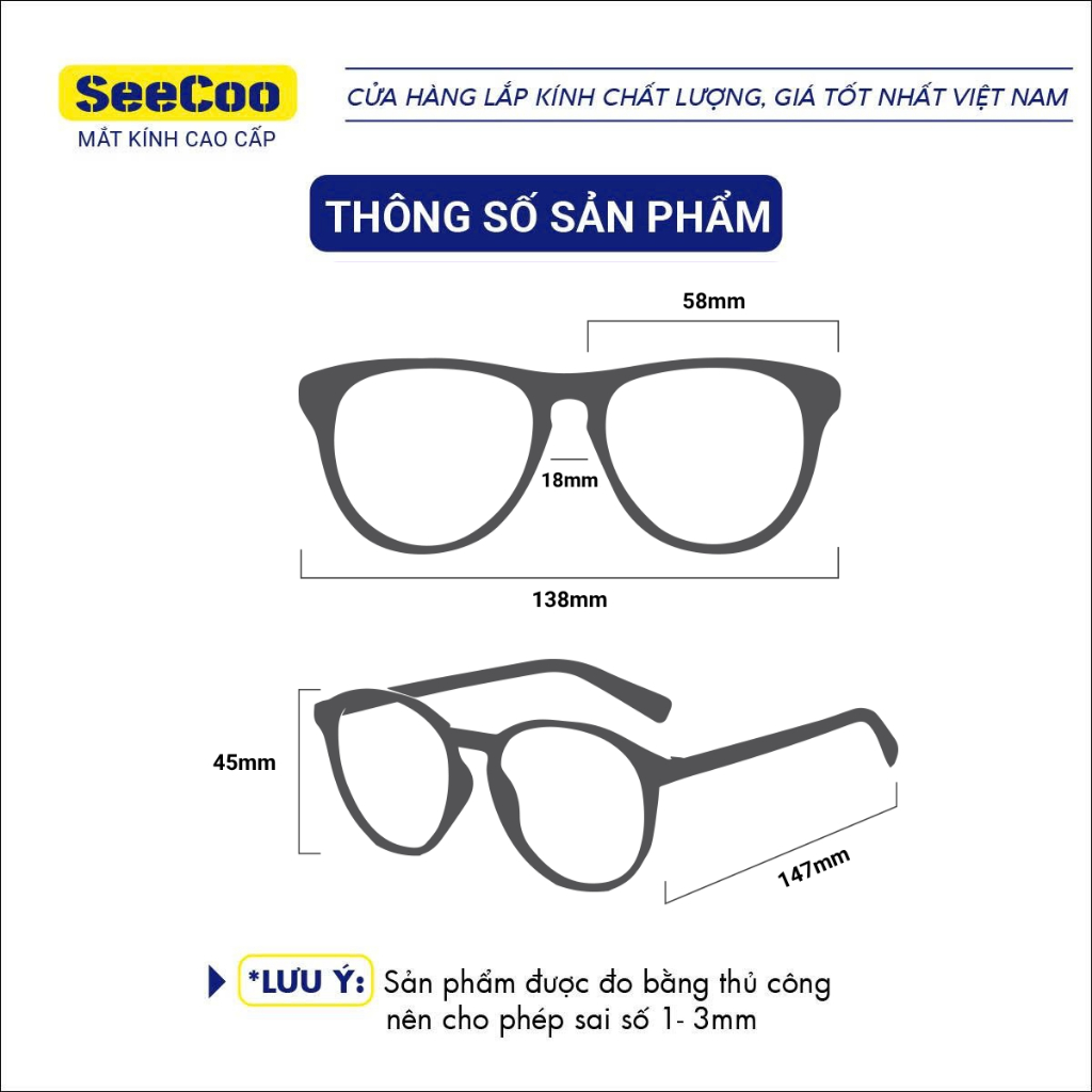 Gọng Kính Cận Mắt Mèo Tròn Nữ Gọn Nhẹ Chất Liệu Nhựa Kết Hợp Kim Loại Trendy SeeCoo S07 | BigBuy360 - bigbuy360.vn