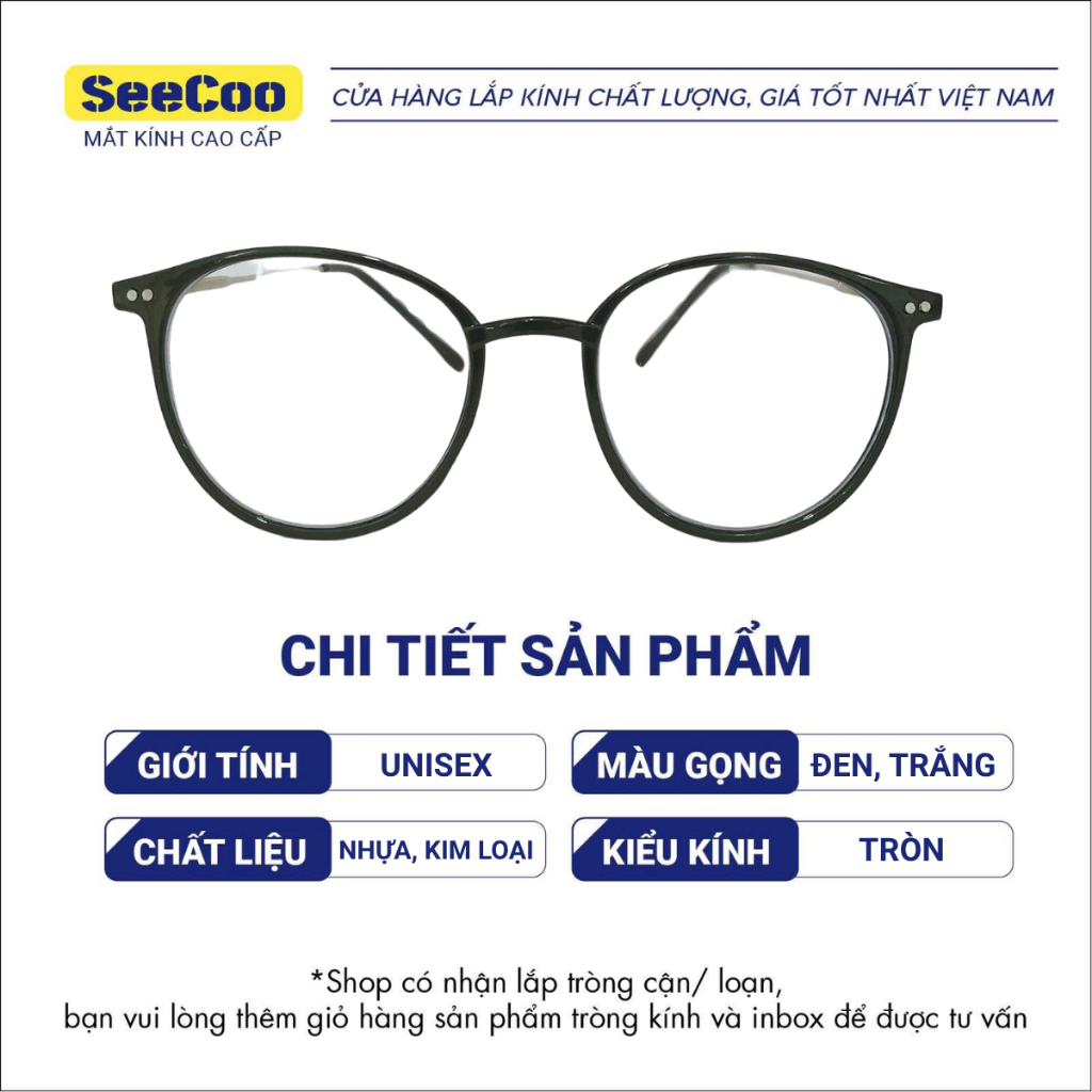 Gọng Kính Cận Mắt Mèo Tròn Nữ Gọn Nhẹ Chất Liệu Nhựa Kết Hợp Kim Loại Trendy SeeCoo S07 | BigBuy360 - bigbuy360.vn