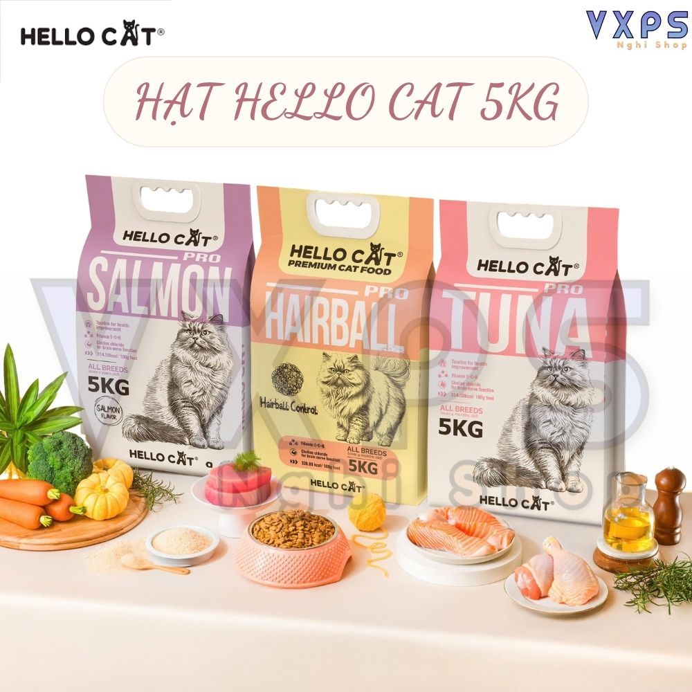 [5kg] Hello Cat Hạt Mèo Giá Rẻ – Boss Ăn Nhiệt Tình, Sen Không Lo Tốn Kém