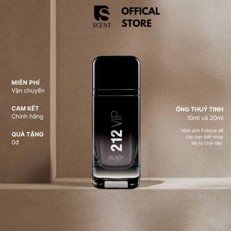 [SSCENT] Nước hoa 212 men vip black | Mẫu thử chính hãng