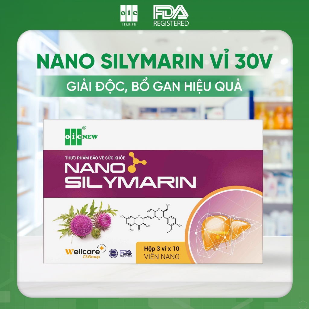 [Khai Trương Deal Sốc💥] Nano Silymarin OIC NEW tăng cường chức năng Gan, hộp 30 Viên