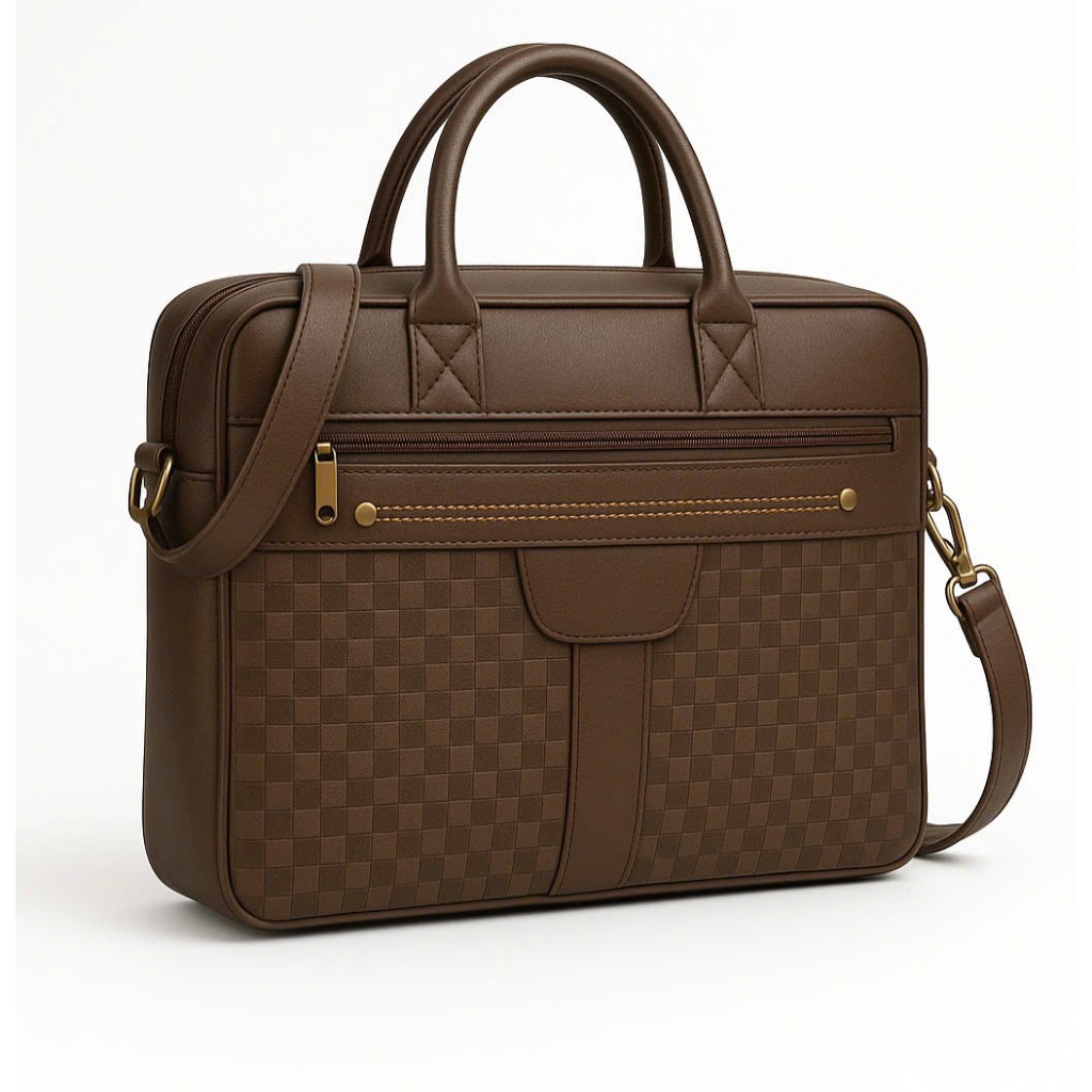 Cặp da cao cấp vân caro Zenka lịch lãm sang trọng_ZKC18_1