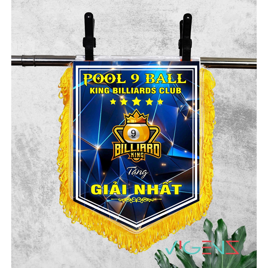 Cờ lưu niệm bida - Cờ lưu niệm billiards mẫu mới in theo yêu cầu