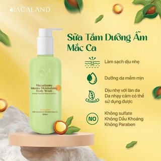  Sữa Tắm Dưỡng Ẩm Mắc Ca MACALAND 250ml 500ml Không Sulfate Cấp Ẩm Dưỡng Da Sáng Mịn 