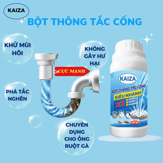 Bột Thông Cống Cực Mạnh Kaiza - Đánh Tan Cặn Bẩn, Khử Mùi Hôi, An Toàn Cho Đường Ống - Freeship