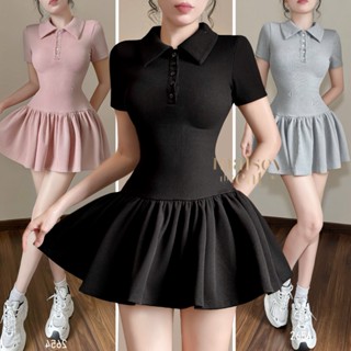 [MAISEY 2654] ĐẦM POLO TAY NHÍ CHI TIẾT TÙNG XOÈ SIÊU XINH