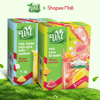 Set 2 trà trái cây topping mứt trái cây tươi Wil dâu mãng cầu cóc xanh hạt đác tươi