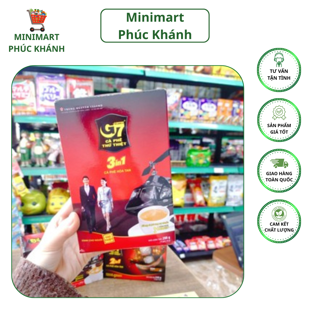 Cà Phê Sữa Hoà Tan G7 3in1 (Hộp 18gói x 16g), Cà Phê Hòa Tan Đen Đá G7 2in1 (Hộp 15 gói x 16gr) Trun