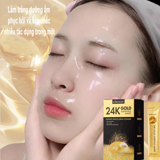 Mặt nạ ngủ vàng 24K Collagen dưỡng ẩm kiểm soát dầu dưỡng ẩm làm trắng da 20 gói